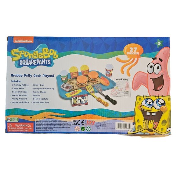 SpongeBob SquarePants Krabby Patty Cook Playset 27 Pieces For Kids Ages 3+ - Picture 2 of 6